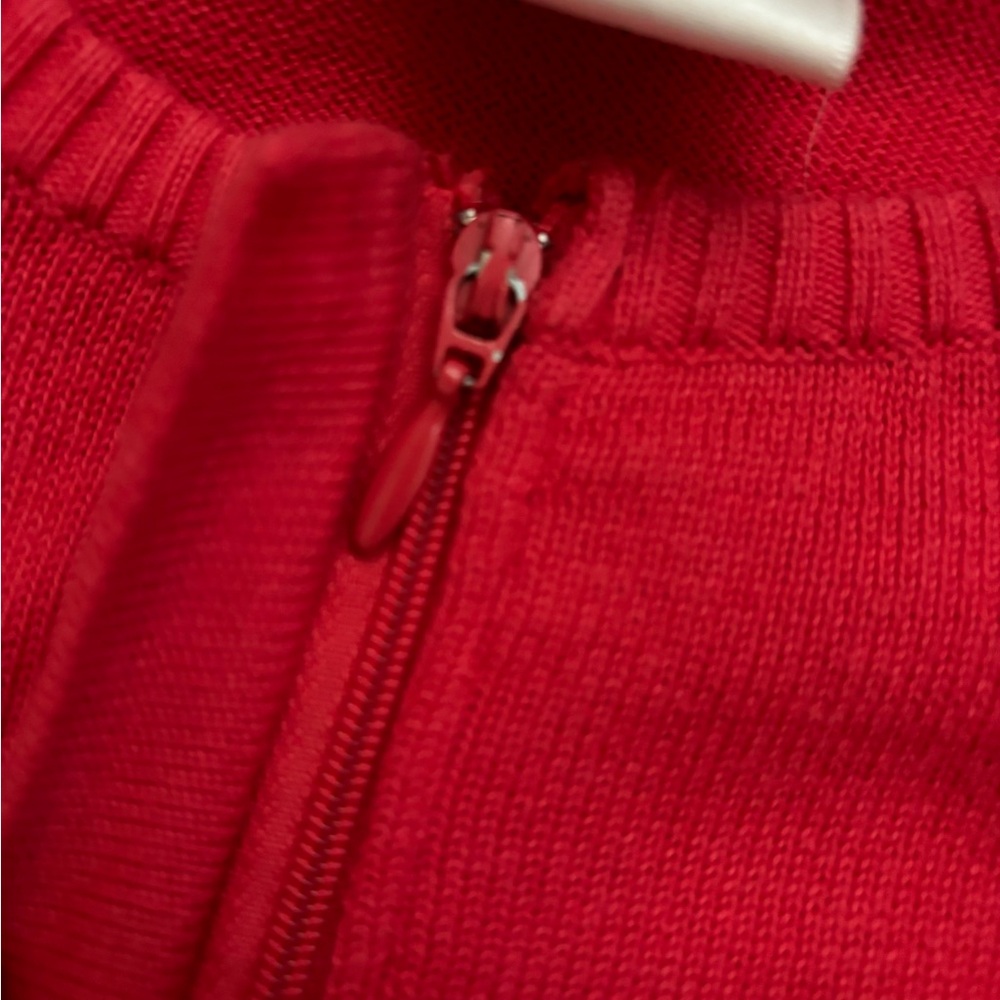 Quacker Factory Cardigan Size 1X Coral Sequin Embellished Sweater Jewel Zipper - Picture 6 of 8